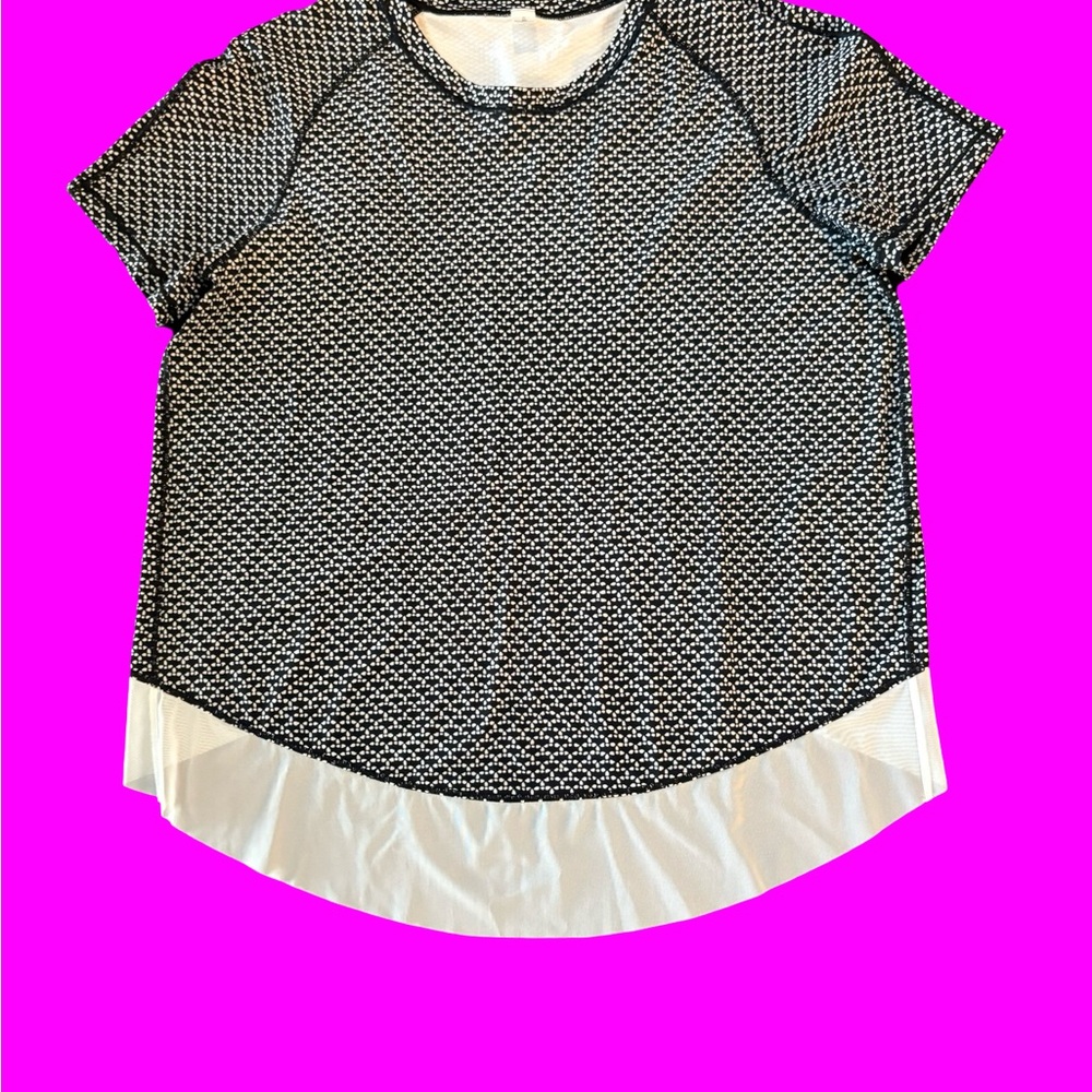 Lululemon Quick Pace Split Monochromatic Black/Wh… - image 1